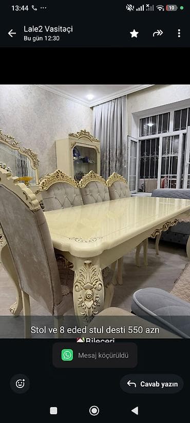 Stol ve 8 eded stul desti 550 azn
🏡Bileceri
⚡️⚡️lale 2 kod 10 lalafo.az -da Stol ve 8 eded stul desti 550 azn
🏡Bileceri
⚡️⚡️lale 2 kod 10