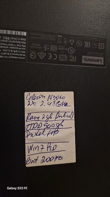 Lenovo noutbuk Texniki göstəricilər: - Prosessor: Intel Celeron lalafo.az -da Lenovo noutbuk Texniki göstəricilər: - Prosessor: Intel Celeron