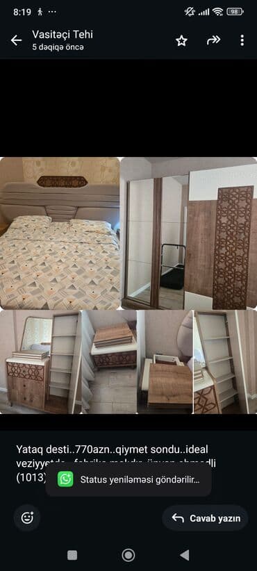 Yataq desti. 770azn. qiymet sondu. ideal veziyyetde. fabrika lalafo.az -da Yataq desti. 770azn. qiymet sondu. ideal veziyyetde. fabrika