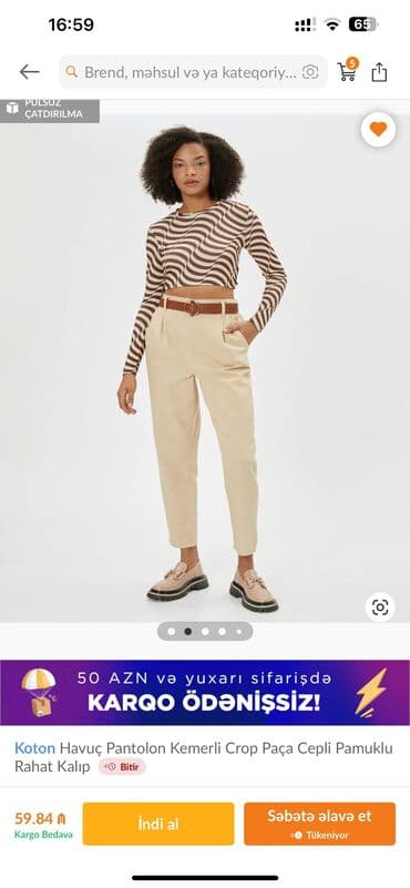 Mövcud qiymət trendyolda 59.84 . 20 azn-ə satılır lalafo.az -da Mövcud qiymət trendyolda 59.84 . 20 azn-ə satılır