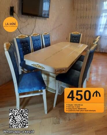 Qonaq otağı üçün, Açılmayan, Dördbucaq masa, 6 stul lalafo.az -da Qonaq otağı üçün, Açılmayan, Dördbucaq masa, 6 stul