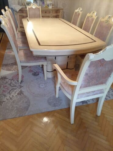 Qonaq otağı üçün, İşlənmiş, Dördbucaq masa, 8 stul lalafo.az -da Qonaq otağı üçün, İşlənmiş, Dördbucaq masa, 8 stul