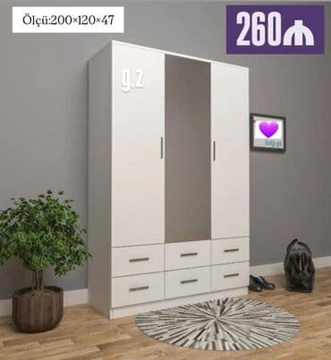 Açılan, 3 qapılı Düz dolab, Qarderob, paltar dolabı lalafo.az -da Açılan, 3 qapılı Düz dolab, Qarderob, paltar dolabı