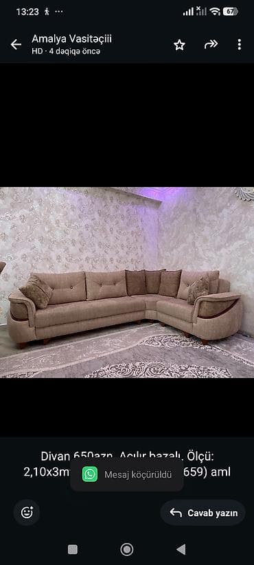 Divan 650azn. Açılır bazalı. Ölçü: 2,10x3mt. Ünvan Sumqayit (5659) lalafo.az -da Divan 650azn. Açılır bazalı. Ölçü: 2,10x3mt. Ünvan Sumqayit (5659)