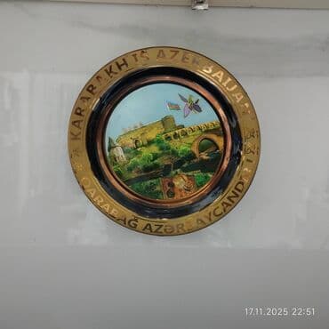 Qarabağ temalı dekorativ suvenir boşqab - Material: metal alaşımlı lalafo.az -da Qarabağ temalı dekorativ suvenir boşqab - Material: metal alaşımlı