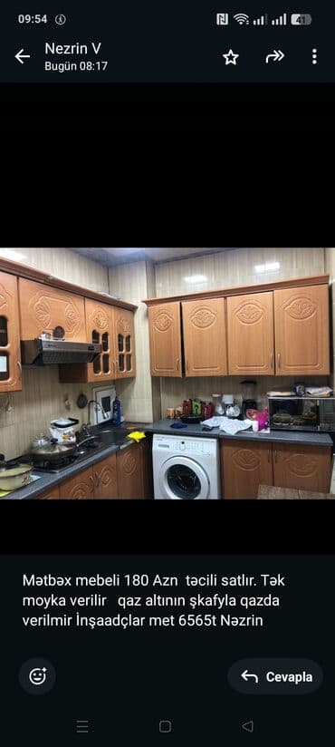 Mətbəx mebeli 180 Azn təcili satlır. Tək moyka verilir qaz altının lalafo.az -da Mətbəx mebeli 180 Azn təcili satlır. Tək moyka verilir qaz altının