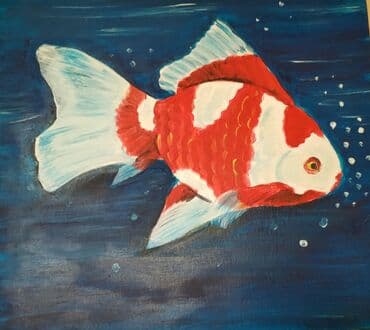 Akril tablo: Koi balığı mövzulu orijinal əl işi - Texnika: akril boya lalafo.az -da Akril tablo: Koi balığı mövzulu orijinal əl işi - Texnika: akril boya