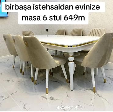 Qonaq otağı üçün, Yeni, Açılan, Dördbucaq masa, 6 stul lalafo.az -da Qonaq otağı üçün, Yeni, Açılan, Dördbucaq masa, 6 stul