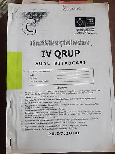 DİM in bütün qəbul imtahanları kimya fənnindən 4 cü qruplar üçün at lalafo.az DİM in bütün qəbul imtahanları kimya fənnindən 4 cü qruplar üçün