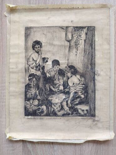 Графический лист «Joueurs de dés» (Игроки в кости) Оригинальность: Это lalafo.az -da Графический лист «Joueurs de dés» (Игроки в кости) Оригинальность: Это