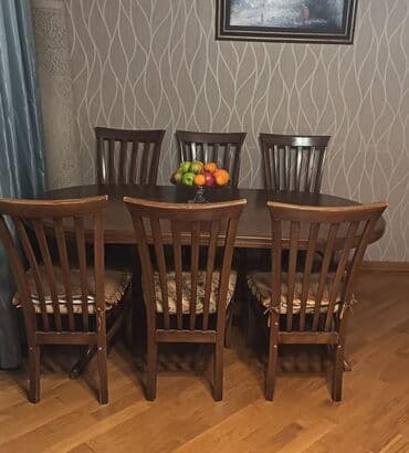 Qonaq otağı üçün, İşlənmiş, Oval masa, 6 stul lalafo.az -da Qonaq otağı üçün, İşlənmiş, Oval masa, 6 stul