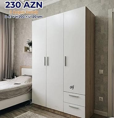 3 qapılı, Siyirməli, Ağ, Açılan, Düz dolab lalafo.az -da 3 qapılı, Siyirməli, Ağ, Açılan, Düz dolab