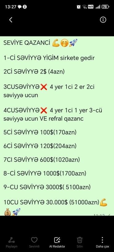 İşin şərtləri sadece birce defe 22 manat ödeyirsiz ve 2 adam qoşursuz lalafo.az -da İşin şərtləri sadece birce defe 22 manat ödeyirsiz ve 2 adam qoşursuz