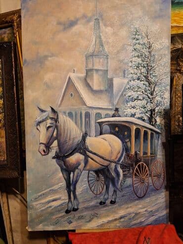 Qış mənzərəsi yaqlı boya ilə kətan üzərində çəkilmişdir lalafo.az -da Qış mənzərəsi yaqlı boya ilə kətan üzərində çəkilmişdir