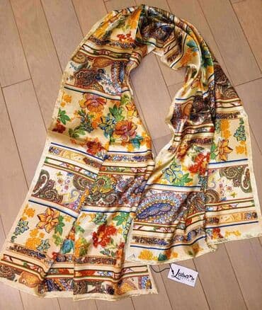 Красивый новый шелковый шарф (своя упаковка - целлофан), куплен в lalafo.az -da Красивый новый шелковый шарф (своя упаковка - целлофан), куплен в