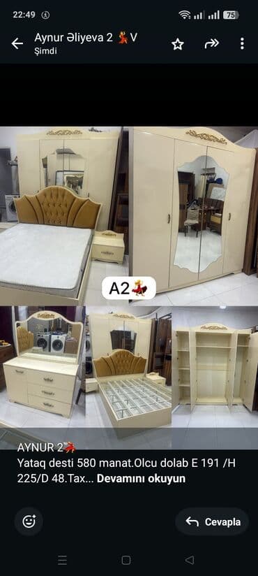 AYNUR 2💃 Yataq desti 580 manat.Olcu dolab E 191 /H 225/D 48.Taxt lalafo.az -da AYNUR 2💃 Yataq desti 580 manat.Olcu dolab E 191 /H 225/D 48.Taxt