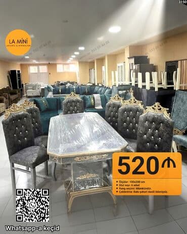 Qonaq otağı üçün, Açılmayan, Dördbucaq masa, 6 stul lalafo.az -da Qonaq otağı üçün, Açılmayan, Dördbucaq masa, 6 stul