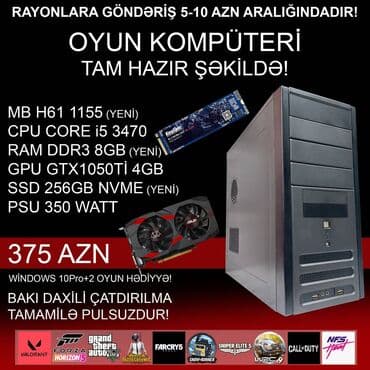 Oyun üçün Kompüter "Gaming Core i5 3470 GTX1050Ti 4GB 256GB NVME” ⭐Tək lalafo.az -da Oyun üçün Kompüter "Gaming Core i5 3470 GTX1050Ti 4GB 256GB NVME” ⭐Tək