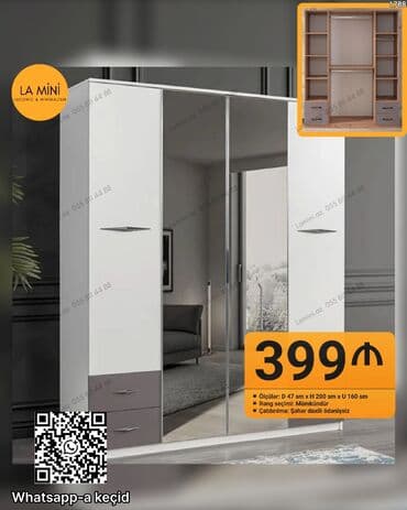 Kupe, 2 qapılı Düz dolab, Qarderob, paltar dolabı lalafo.az -da Kupe, 2 qapılı Düz dolab, Qarderob, paltar dolabı