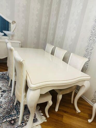 Qonaq otağı üçün, Açılmayan, Oval masa, 6 stul lalafo.az -da Qonaq otağı üçün, Açılmayan, Oval masa, 6 stul