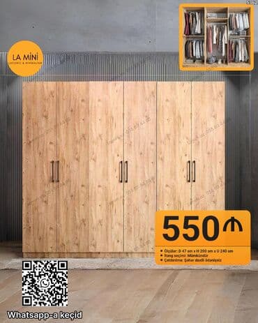 Açılan, 6 qapı Düz dolab, Qarderob, paltar dolabı lalafo.az -da Açılan, 6 qapı Düz dolab, Qarderob, paltar dolabı