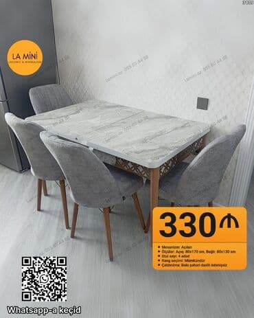 Mətbəx üçün, Açılan, 4 stul lalafo.az -da Mətbəx üçün, Açılan, 4 stul