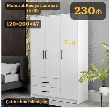 Açılan, 3 qapılı Düz dolab, Qarderob, paltar dolabı, Rusiya lalafo.az -da Açılan, 3 qapılı Düz dolab, Qarderob, paltar dolabı, Rusiya