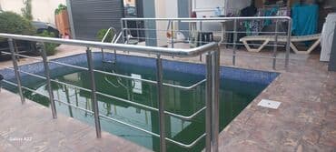 Pilləkən məhəccərləri: Paslanmayan poladdan hovuz ətrafı məhəccər sistemi - Material: yüksək lalafo.az -da — 1 Pilləkən məhəccərləri: Paslanmayan poladdan hovuz ətrafı məhəccər sistemi - Material: yüksək — 1