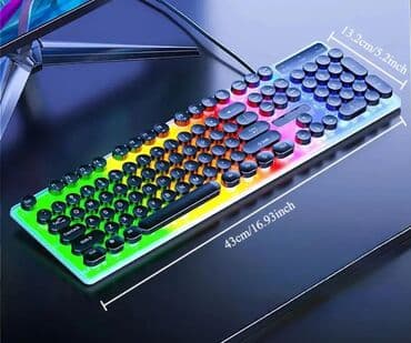 RGB işıqlanmaya malik retro tərz klaviatura - Tam ölçü: təxminən 43 lalafo.az -da RGB işıqlanmaya malik retro tərz klaviatura - Tam ölçü: təxminən 43