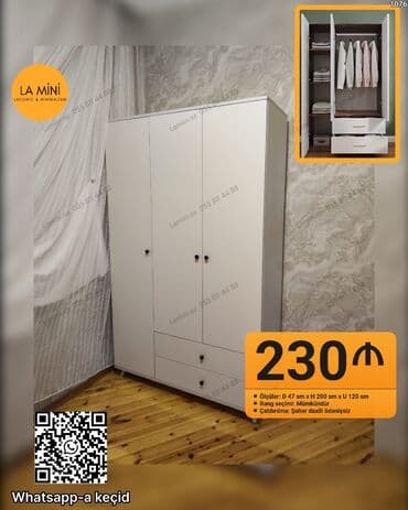 Açılan, 3 qapılı Düz dolab, Qarderob, paltar dolabı lalafo.az -da Açılan, 3 qapılı Düz dolab, Qarderob, paltar dolabı