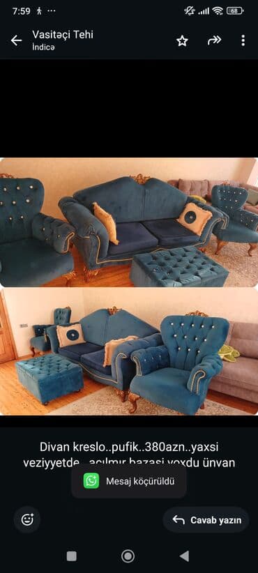 Divan, Jurnal masası, 2 kreslo lalafo.az -da Divan, Jurnal masası, 2 kreslo