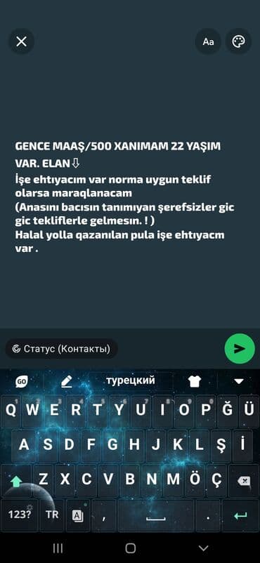 Gencede yasayiram İş axtarıram. Maaş 500 Mümkünse Deleduz insanlar lalafo.az -da Gencede yasayiram İş axtarıram. Maaş 500 Mümkünse Deleduz insanlar