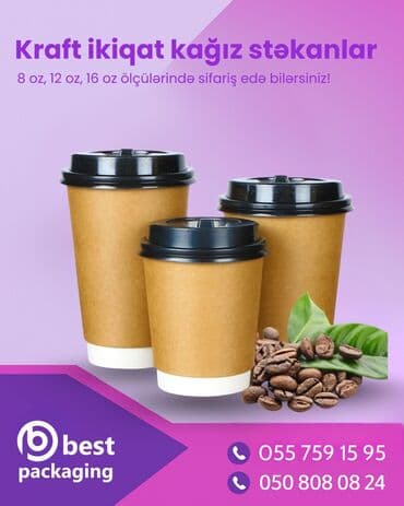 Kraft ikiqat divarlı kağız stəkanlar müxtəlif içkilər üçün istifadə lalafo.az -da Kraft ikiqat divarlı kağız stəkanlar müxtəlif içkilər üçün istifadə