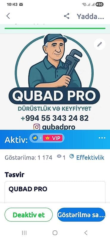 QUBAD PRO – mexanika, elektronika və elektrik üzrə usta xidmətləri lalafo.az -da QUBAD PRO – mexanika, elektronika və elektrik üzrə usta xidmətləri