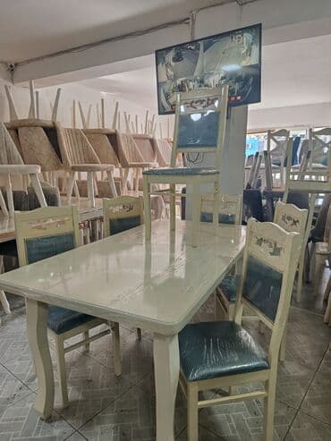 Mətbəx üçün, Açılmayan, Dördbucaq masa, 6 stul lalafo.az -da Mətbəx üçün, Açılmayan, Dördbucaq masa, 6 stul