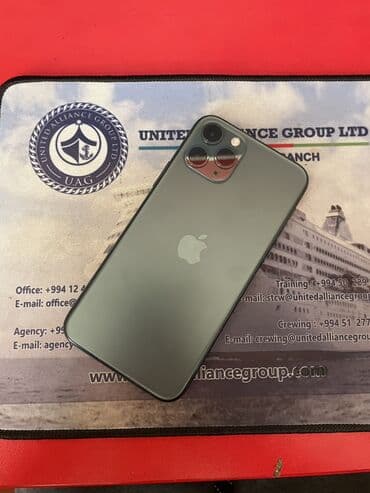 IPhone 11 Pro, 64 GB, Matte Midnight Green, Face ID, Simsiz şarj, Sənədlərlə lalafo.az -da IPhone 11 Pro, 64 GB, Matte Midnight Green, Face ID, Simsiz şarj, Sənədlərlə