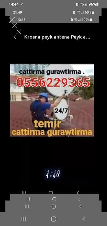 Peyk antenalarının quraşdırılması | Quraşdırılma, Təmir, Tənzimlənmə | Zəmanət lalafo.az -da Peyk antenalarının quraşdırılması | Quraşdırılma, Təmir, Tənzimlənmə | Zəmanət