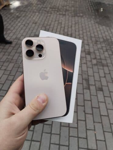 IPhone 16 Pro, 128 GB, Desert Titanium, Face ID, Simsiz şarj, Sənədlərlə lalafo.az -da IPhone 16 Pro, 128 GB, Desert Titanium, Face ID, Simsiz şarj, Sənədlərlə