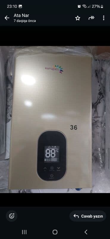 Eurogas və Termal markalı divar tipli qazla işləyən axın tipli su lalafo.az -da Eurogas və Termal markalı divar tipli qazla işləyən axın tipli su