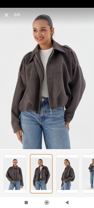 Qadın üçün oversize üslubda qısa gödəkçə - Rəng: tünd boz/şifer - lalafo.az -da Qadın üçün oversize üslubda qısa gödəkçə - Rəng: tünd boz/şifer -