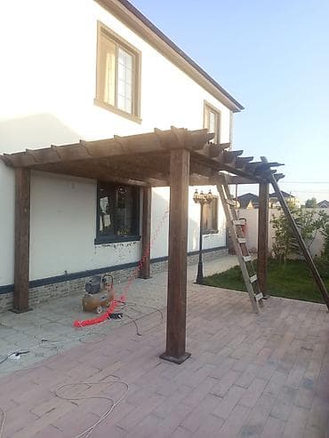 Açıq havada istirahət zonası üçün taxta pergola/lyustra altlığı - lalafo.az -da Açıq havada istirahət zonası üçün taxta pergola/lyustra altlığı -