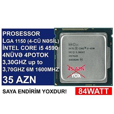 Prosessor “LGA 1150 (4cü nəsil) İntel Core i5 4590” ⭐LGA 1150 (4cü lalafo.az -da Prosessor “LGA 1150 (4cü nəsil) İntel Core i5 4590” ⭐LGA 1150 (4cü