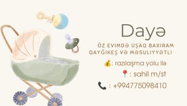 Mən təcrübəli və mehriban uşaq baxıcısıyam. Təklif etdiyim xidmət lalafo.az -da Mən təcrübəli və mehriban uşaq baxıcısıyam. Təklif etdiyim xidmət