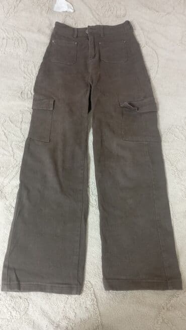 Kişi üçün tünd qəhvəyi kargo şalvar - Model: kargo üslubunda, düz lalafo.az -da Kişi üçün tünd qəhvəyi kargo şalvar - Model: kargo üslubunda, düz