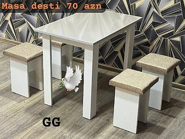 Mətbəx üçün, Yeni, Açılmayan, Dördbucaq masa, 4 stul lalafo.az -da Mətbəx üçün, Yeni, Açılmayan, Dördbucaq masa, 4 stul