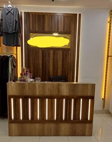 Ticarət obyekti üçün reception/kassa stendi və dekorativ arxa panel - lalafo.az -da Ticarət obyekti üçün reception/kassa stendi və dekorativ arxa panel -