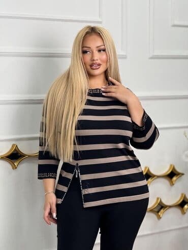 Qadınlar üçün zolaqlı trikotaj bluz - Klassik üfüqi zolaqlar lalafo.az -da Qadınlar üçün zolaqlı trikotaj bluz - Klassik üfüqi zolaqlar