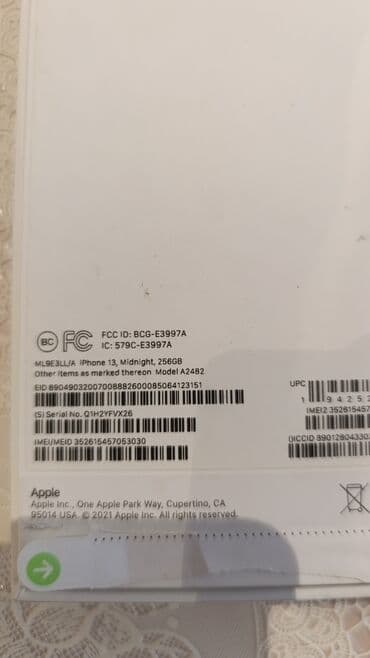 IPhone 13, 256 GB, Midnight lalafo.az -da IPhone 13, 256 GB, Midnight