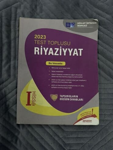 Riyaziyyat Testlər 11-ci sinif, DİM, 1-ci hissə, 2023 il lalafo.az -da Riyaziyyat Testlər 11-ci sinif, DİM, 1-ci hissə, 2023 il