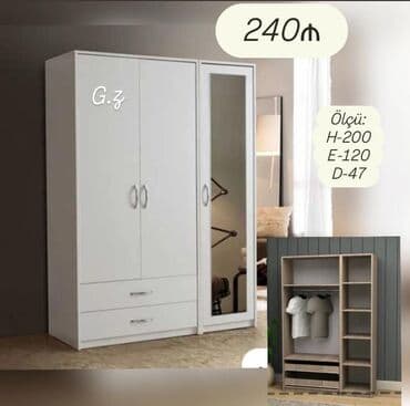 Açılan, 3 qapılı Düz dolab, Qarderob, paltar dolabı lalafo.az -da Açılan, 3 qapılı Düz dolab, Qarderob, paltar dolabı
